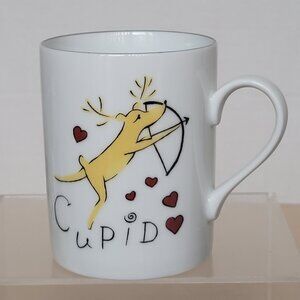 Pottery Barn Santa's Reindeer Japan Christmas Holiday Cupid Mug Coffee Cup 12oz